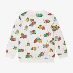 Moschino Baby-Boys Ivory Gift Print Sweatshirt | Childrensalon Outlet