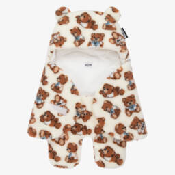 Moschino Baby-Boys Ivory Plush Snuggle Cocoon | Childrensalon Outlet
