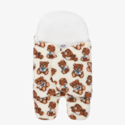 Moschino Baby-Boys Ivory Plush Snuggle Cocoon | Childrensalon Outlet