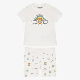 Moschino-Boys Ivory Teddy Bear & Shorts Duo | Childrensalon Outlet