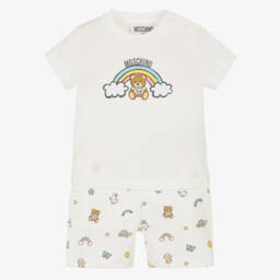 Moschino-Boys Ivory Teddy Bear & Shorts Duo | Childrensalon Outlet