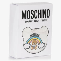 Moschino-Boys Ivory Teddy & Rainbow Set | Childrensalon Outlet
