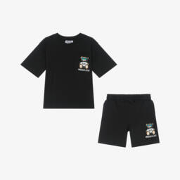 Moschino-طقم قطن للأولاد بلون الليل مع دب | Childrensalon Outlet