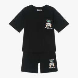 Moschino-طقم قطن للأولاد بلون الليل مع دب | Childrensalon Outlet