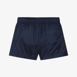 Moschino-Boys Navy Blue Logo Badge Swim Shorts | Childrensalon Outlet