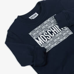 Moschino-Комплект из хлопка с логотипом синий для мальчиков | Childrensalon Outlet
