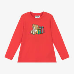 Moschino Kid-Teen-Boys Red Festive Bear Top | Childrensalon Outlet
