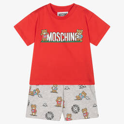 Moschino Малыши-Красная футболка и шорты с медвежатами | Childrensalon Outlet