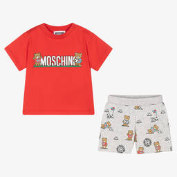 Moschino Малыши-Красная футболка и шорты с медвежатами | Childrensalon Outlet