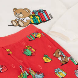 Moschino Baby-Boys Red Teddy Bear Trousers Set | Childrensalon Outlet