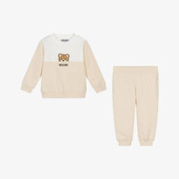 Moschino-Boys' Soft Beige Cotton Set | Childrensalon Outlet