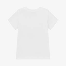 Moschino-Boys Soft Cotton White Logo Tee | Childrensalon Outlet
