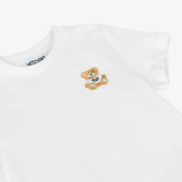 Moschino-Мягкая белая футболка с медведем для мальчиков | Childrensalon Outlet