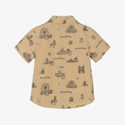 Moschino-Boys Taupe Circus Cotton Shirt | Childrensalon Outlet