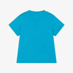 Moschino-Boys Teal Bear Print Tee | Childrensalon Outlet