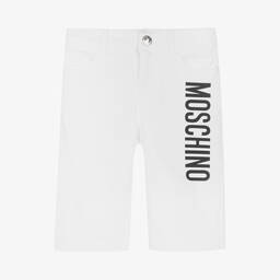 موسكينو Kid-Teen-شورت قطن تويل لون أبيض للأولاد | Childrensalon Outlet