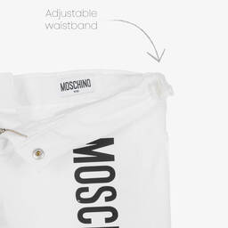 موسكينو Kid-Teen-شورت قطن تويل لون أبيض للأولاد | Childrensalon Outlet