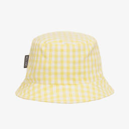 Moschino-Boys Yellow Checkered Bear Hat | Childrensalon Outlet
