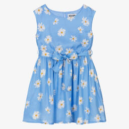 Moschino-فستان أزرق بنقشة الأقحوان للبنات | Childrensalon Outlet