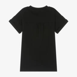 Moschino-Girls Black Bear Heart Cotton Dress | Childrensalon Outlet