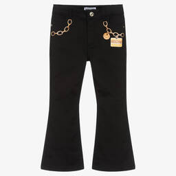 Moschino Кид-Тин-Girls Black Chain Print Logo Jeans | Childrensalon Outlet