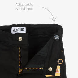 Moschino Кид-Тин-Girls Black Chain Print Logo Jeans | Childrensalon Outlet