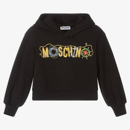 Moschino Кид-Тин-Черная хлопковая худи для девочек | Childrensalon Outlet