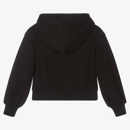 Moschino Кид-Тин-Черная хлопковая худи для девочек | Childrensalon Outlet