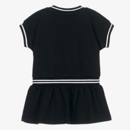 Moschino Baby-Girls Black Cotton Piqué Dress | Childrensalon Outlet