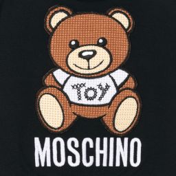 Moschino Baby-Girls Black Cotton Piqué Dress | Childrensalon Outlet