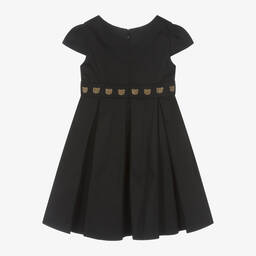 Moschino Kid-Teen-Girls Black Cotton Rhinestone Teddy Dress | Childrensalon Outlet