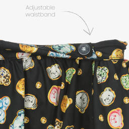 Moschino Кид-Тин-Girls Black Cotton Teddy Bear Gems Skirt | Childrensalon Outlet
