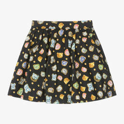 Moschino Кид-Тин-Girls Black Cotton Teddy Bear Gems Skirt | Childrensalon Outlet
