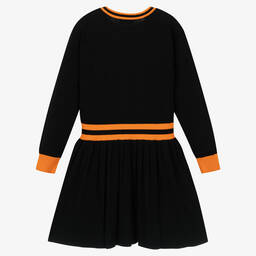موسكينو Kid-Teen-Girls Black Cotton & Wool Knit Dress | Childrensalon Outlet