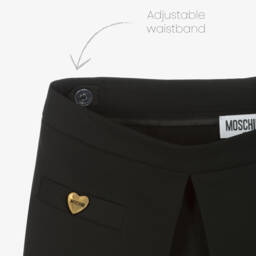 Moschino Kid-Teen-شورت كريب لون أسود للبنات | Childrensalon Outlet