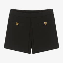 Moschino Kid-Teen-شورت كريب لون أسود للبنات | Childrensalon Outlet