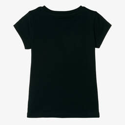 Moschino Kid-Teen-Girls Black & Gold Logo T-Shirt | Childrensalon Outlet