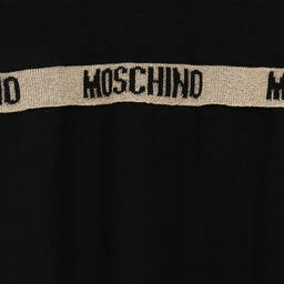 Moschino Kid-Teen-فستان مزيج فيسكوز وكشمير محبوك لون أسود | Childrensalon Outlet