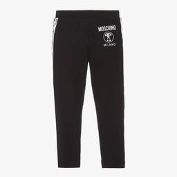 Moschino Kid-Teen-Girls Black Logo Cotton Leggings | Childrensalon Outlet