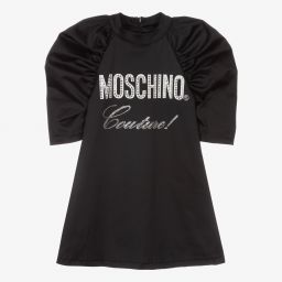 Moschino Kid-Teen-Girls Black Logo Dress | Childrensalon Outlet
