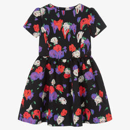 Moschino Kid-Teen-Girls Black Melted Roses Dress | Childrensalon Outlet