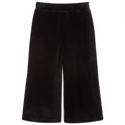 Moschino Kid-Teen-Girls Black Velour Trousers | Childrensalon Outlet