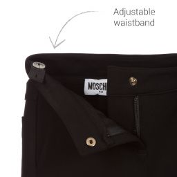Moschino Kid-Teen-Girls Black Viscose Trousers | Childrensalon Outlet