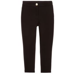Moschino Kid-Teen-Girls Black Viscose Trousers | Childrensalon Outlet