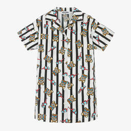 Moschino Kid-Teen-Girls Black & White Stripe Bear Dress | Childrensalon Outlet
