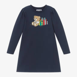 Moschino Kid-Teen-Girls Blue Bear Gift Dress | Childrensalon Outlet