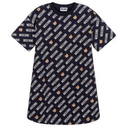 Moschino Кид-Тин-Girls Blue Cotton T-Shirt | Childrensalon Outlet