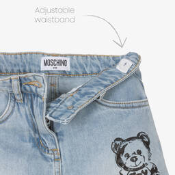Moschino Кид-Тин-Girls Blue Denim Teddy Bear Skort | Childrensalon Outlet