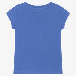 Moschino Kid-Teen-Girls Blue Double Smiley Logo T-Shirt | Childrensalon Outlet