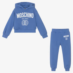 Moschino Кид-Тин-Синий спортивный костюм для девочек | Childrensalon Outlet